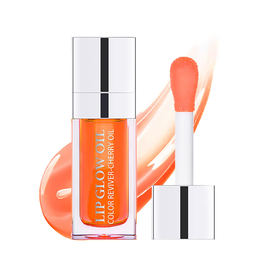 Orange Lip Gloss Hydrating Tinted Lip Oil With Natural Color Enhancement And Radiant Shine Coral