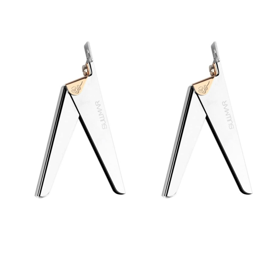 2pcs Stainless Steel U Shape Nail Clippers, Professional Manicure Pedicure Tools