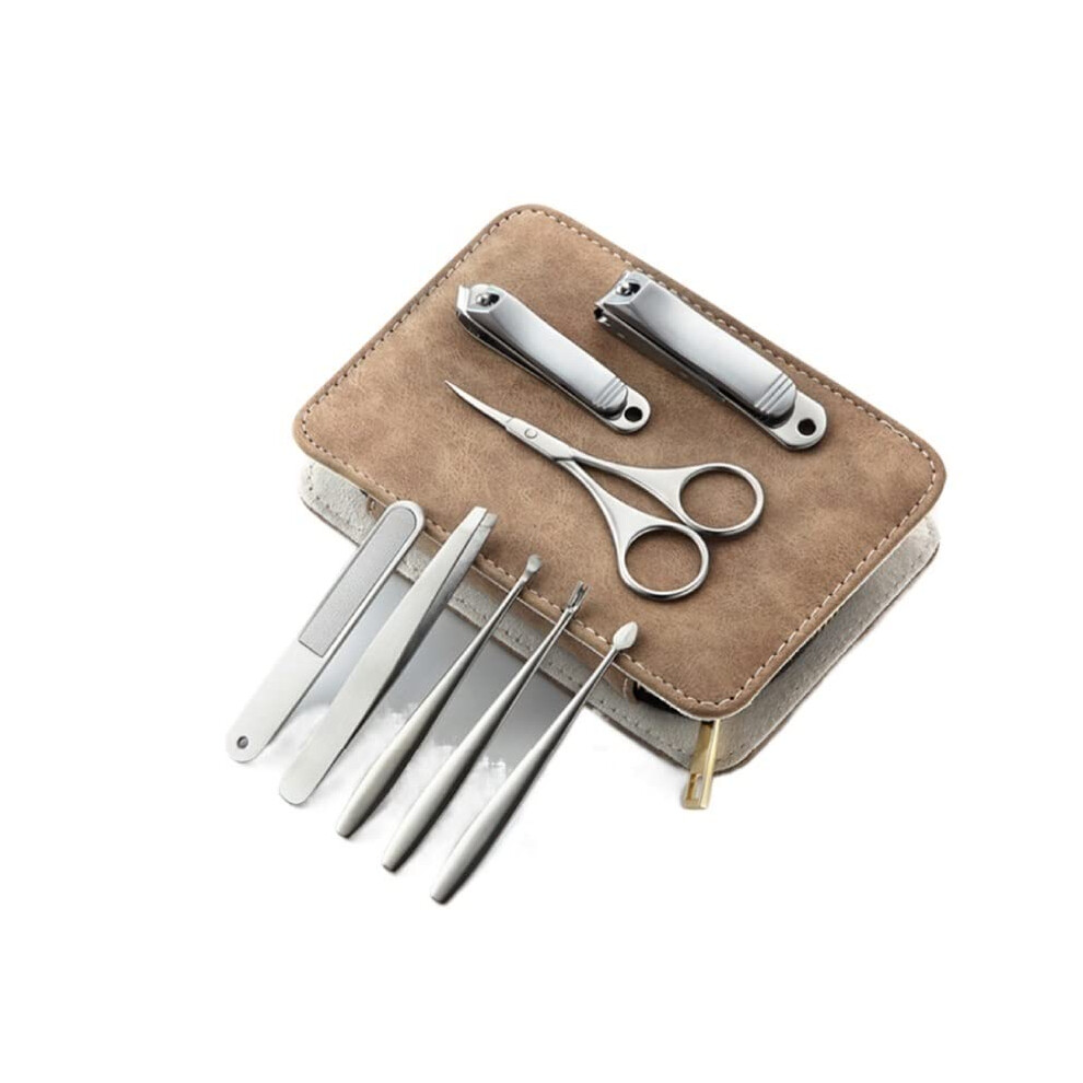 Stainless Steel Manicure Set Pedicure Kit with Nail Clippers Scissors File Eyebrow Trimmer 8pcs