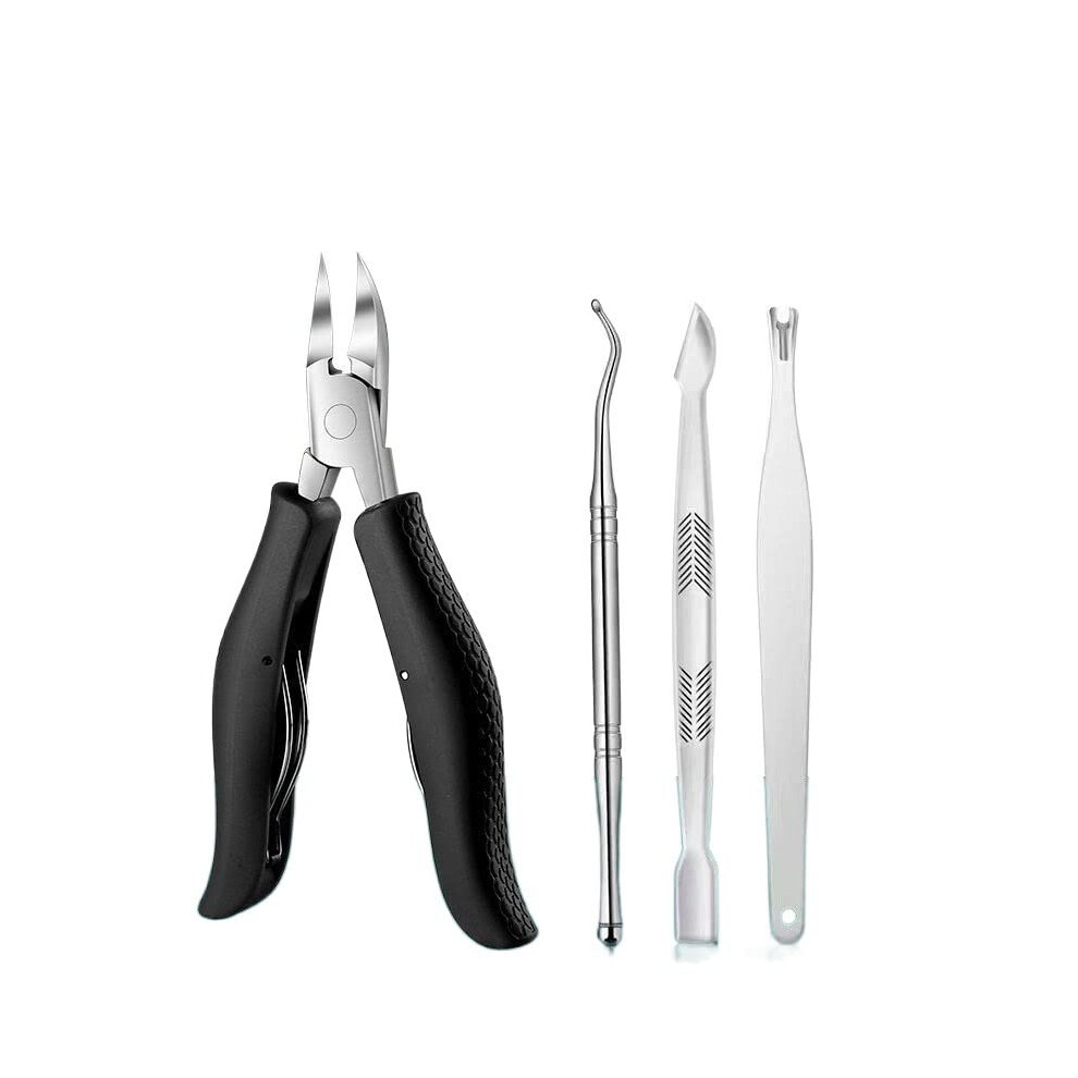 Black Ingrown Toenail Removal Kit 4Pcs Â Precise Nail Correction Pedicure Tool Set