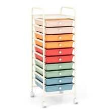 Storage Trolley with 10 Stackable Plastic Drawers
