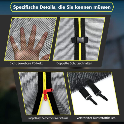 Trampoline Safety Net 427cm, Fits 8 Poles, Zipper Access 1