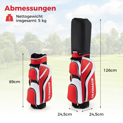 Golfschlägerset für Rechtshänderinnen mit Tasche, Rot