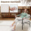 White Modern Lounge Chair with Armrests, Velvet Upholstery 3