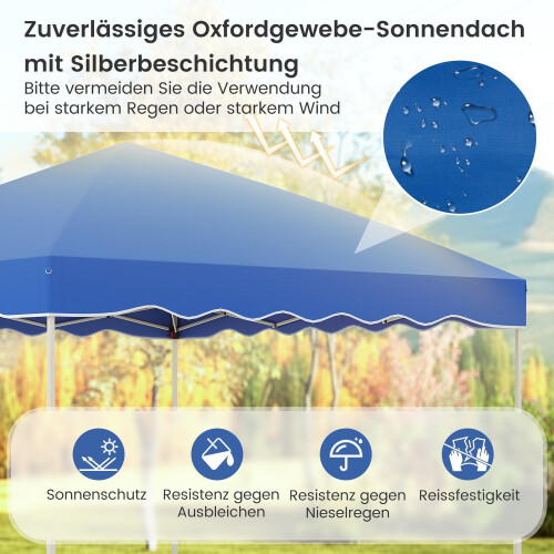 Waterproof 3x3m Pop-Up Gazebo with Roll Bag, Blue 2