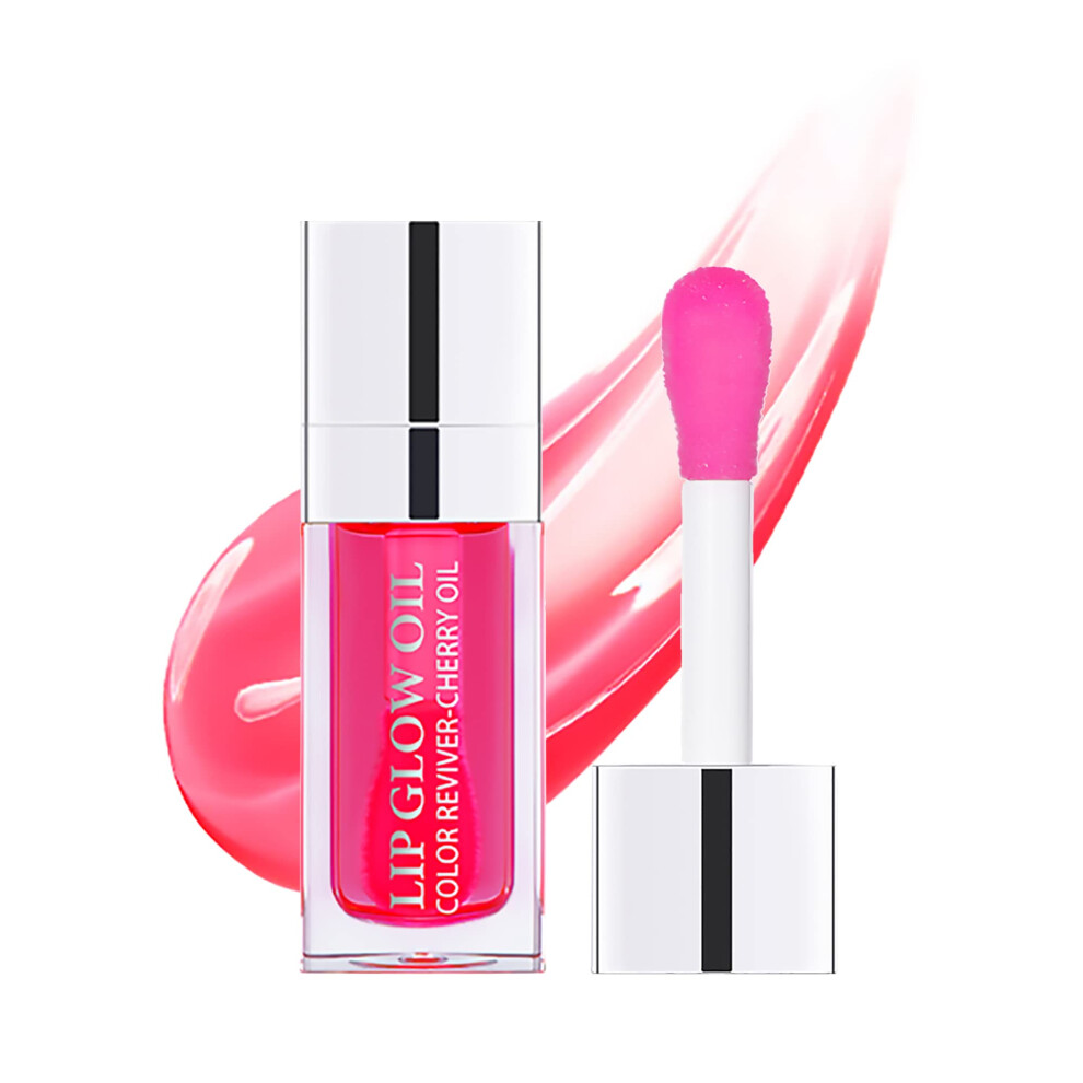 Red Cherry Tinted Lip Oil Gloss Nonsticky Long Lasting Hydrating Plumping Lip Gloss #015