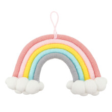 Décoration murale pour enfants : nuages et arc-en-ciel à tisser pour décorer une chambre d'enfant ou une chambre à coucher. Tapisserie