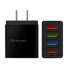 Rýchle nabíjanie 3.0, iSeeker 4-portová USB nabíjačka do steny 3.1A, kompatibilná s bezdrôtovou nabíjačkou, Samsung S9/S8/Note8/9, iPhone,