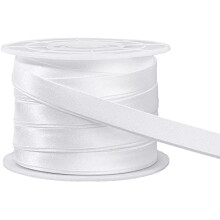 Cinta al bies de satén de 13,5 yardas, doble pliegue, para decoración de cheongsam, ribete de costura de prendas de vestir, color blanco.