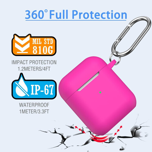 Capa protetora de silicone macio, resistente a quedas e com absorção de impacto, compatível com AirPods 2 e 1, de nível militar. 1
