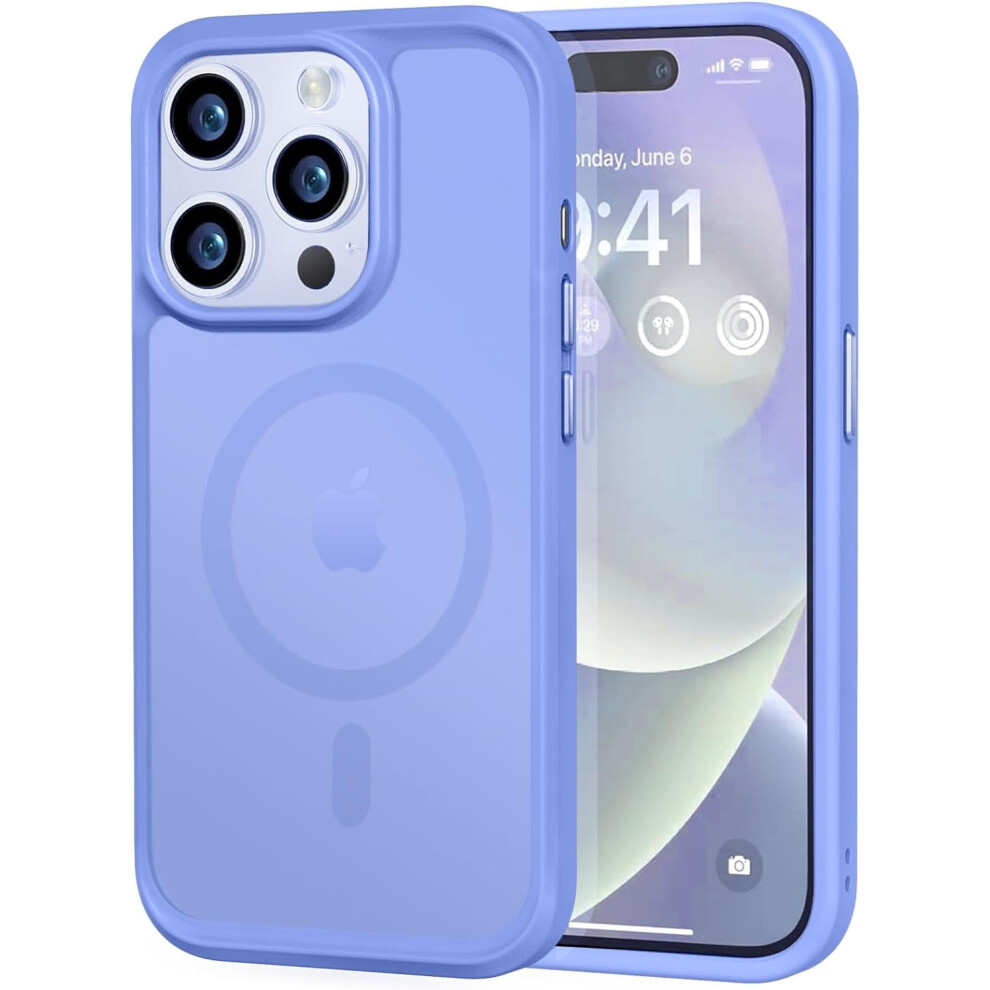 Mocca Strong Magnetic Case For Iphone 14 Pro, Compatible With Magsafe, 13Ft Drop Protection, Slim Matte Shockproof Design, Blue 9048212183914