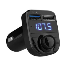 Trasmettitore FM Bluetooth con 2 porte USB di ricarica, colore nero