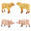 Plastic Miniature Animals Farm Animal Realistic Micro Tiny Animals Figurines Set 3