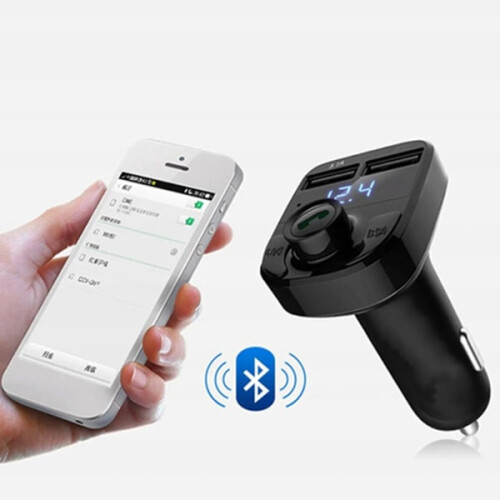Bluetooth FM-Transmitter mit 2x USB-Ladegerät, schwarz 1