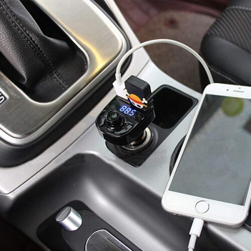 Bluetooth FM-Transmitter mit 2x USB-Ladegerät, schwarz 2