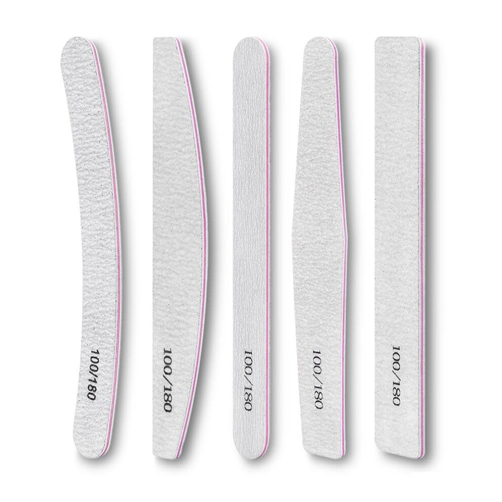 Nail Buffer Block Set Double Sided Nail File for Gel Nails Smooth Surface 5pcs Mixed Colors