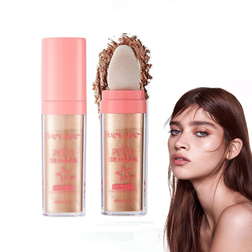 Golden/Brown Highlighter Powder For Natural 3D Glow, Buildable Face And Body Shimmer
