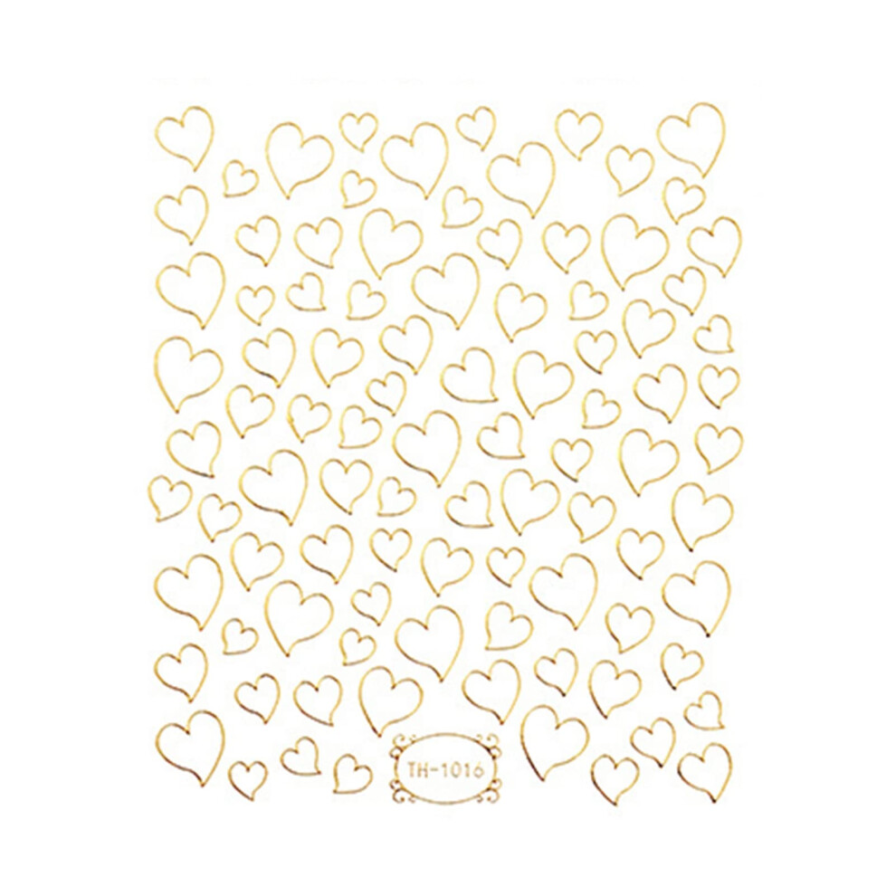 Nail Art Stickers with Multiple Heart Designs for Valentine's Day, SelfAdhesive DIY Nail Decals