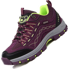 Waterproof Hiking Shoes for Men and Women with NonSlip Sole and Breathable Mesh, Purple 4 UK