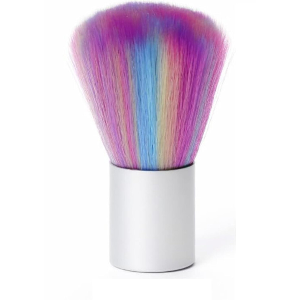 Nail Dust Brush and Kabuki Makeup Brush 2 in 1 Soft Nylon Bristles Quick Dust Removal