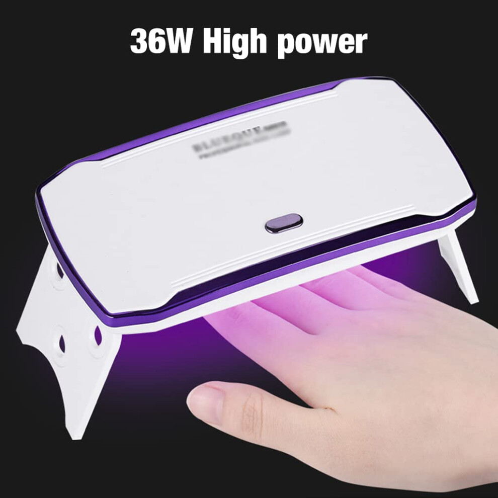 UV LED Nail Lamp with Dual Wavelength, Fast Curing Foldable Gel Nail Polish Dryer USB Powered