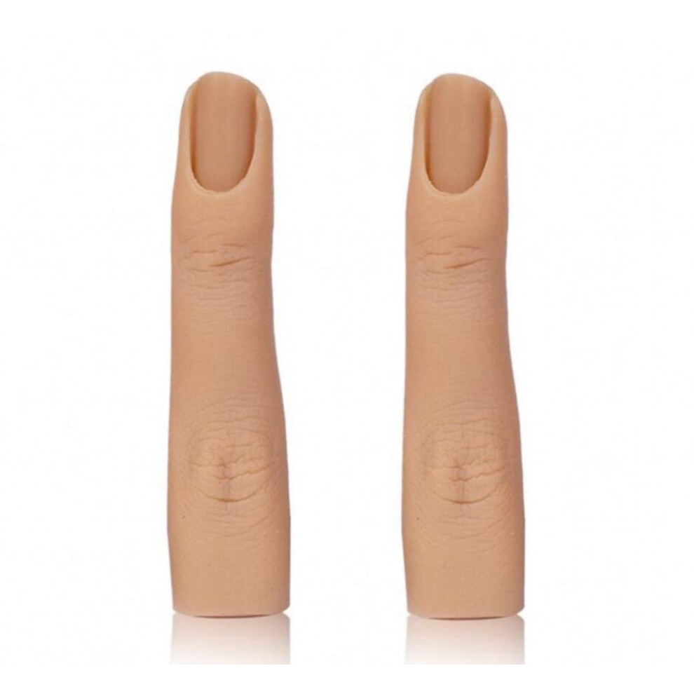 2PCS Poseable Silicone Practice Nail Mannequin Fingers with Realistic Flexible Surface for Acrylic and Gel Training