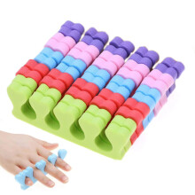 20pcs Foam Toe Separators 4Hole Comfort Fit for Pedicure Nail Polish and Salon Use