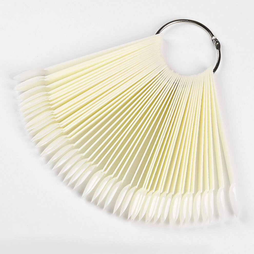 50pcs Nail Art Display Tips Fan with Ring for Accurate Nail Color Swatches Durable Acrylic