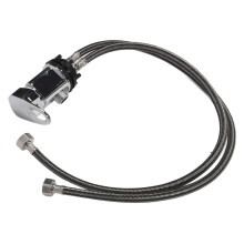 Robinet pour vasque de shampoing de salon, longueur du tube 60 cm, argenté