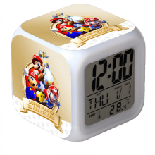 Sveglia a LED con motivo Super Mario, orologio digitale da scrivania luminoso e colorato per bambini e adulti, regalo di compleanno (compatibile con