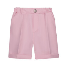 FAMTKT Toddler Boys' Flat Front Shorts Cute Solid Color Lattice Casual School Uniform Suit Shorts, Boys Pants( 3-4 Years, Pink )