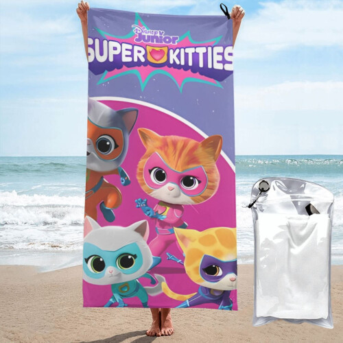 Πετσέτα μπάνιου μικροϊνών Superkitties, γρήγορο στέγνωμα και ανθεκτική στην άμμο, 27,5"x55"