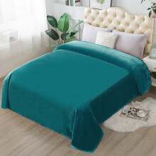 Couverture en flanelle polaire JML, couverture de lit douce et légère à 1 pli, bleu sarcelle, format Queen (200 x 230 cm)