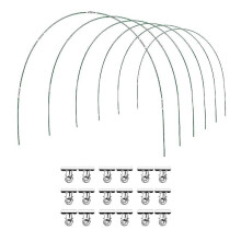 36 pezzi Archi per serra Tunnel di coltivazione 6 set di archi da giardino lunghi 2,6 m Kit in fibra di vetro e acciaio inossidabile R{HONGDE}