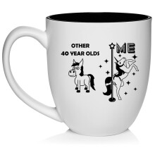 40 Year Old Superstar Unicorn Funny 40th Birthday Ceramic Coffee Mug Tea Cup Gift for Her, Friend, Coworker, Sister (16oz White)