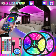Bande LED RGB YiFudd de 5 m (16,4 pi), alimentée par USB 5 V, avec télécommande, minuterie d'extinction de 30 minutes et éclairage d'ambiance.