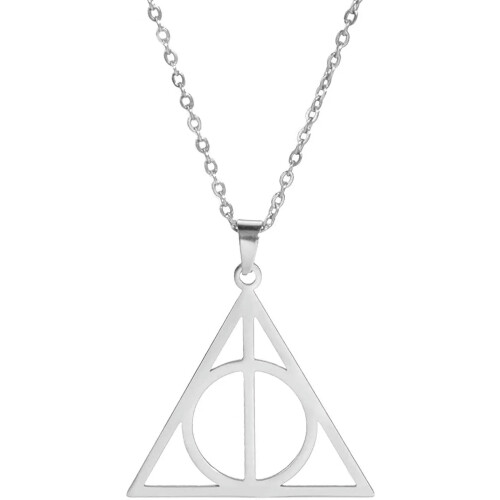 Κολιέ μενταγιόν RSAMD Deathly Hallows από ανοξείδωτο ατσάλι, κολιέ cosplay, κοσμήματα