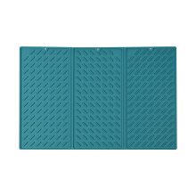 Tapis égouttoir à vaisselle en silicone, pliable en trois, grande taille, facile à nettoyer, résistant à la chaleur, multi-usage pour le plan de