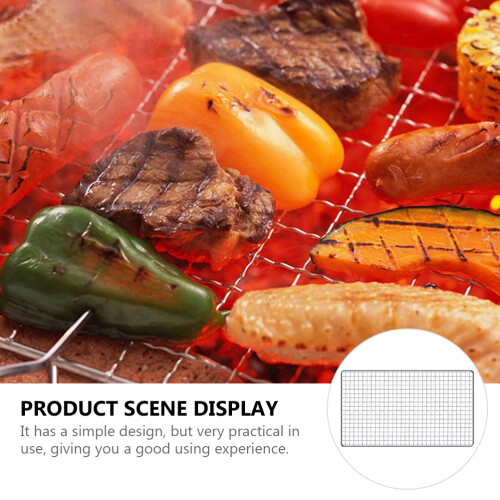 1 τεμάχιο από ανοξείδωτο ατσάλι BBQ Grill Mesh Barbecue Shishes Racks Πρακτικό πλέγμα 2