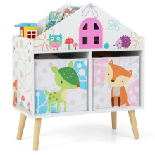 Biblioteca per bambini a forma di casa 62 x 30 x 72 cm con 4