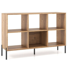 Bibliothèque multifonctionnelle - HELLOSHOP26 - 6 cases - Bois d'ingénierie - Stable - Réglable