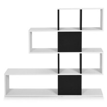 Biblioteca de 5 níveis - HELLOSHOP26 - Design escada - Preto - 120 x 19,5 x 109 cm - Armazenamento seguro