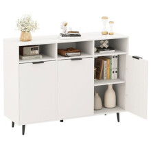 Buffet - HELLOSHOP26 - Buffet meuble de rangement - 120 x 40 x 90 cm - 3 portes - Étagères réglables