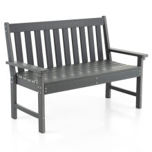 Banco de jardim - HELLOSHOP26 - HDPE - 132 x 65 x 91 cm - Resistente às intempéries - Confortável