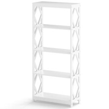 Biblioteca alta 5 prateleiras 70 x 30 x 155 cm armazenamento aberto design moderno em