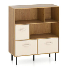 Estante de biblioteca - HELLOSHOP26 - 6 cubos - 90 x 40 x 105 cm - 3 gavetas removíveis - Moderna