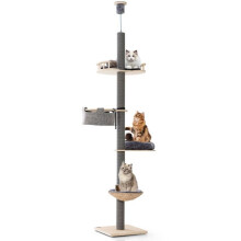 Kattenboom - HELLOSHOP26 - Verstelbaar 236-271 cm - 5 niveaus - Speelpunt - Comfortabele hangmat