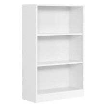 Biblioteca de 3 níveis com divisórias ajustáveis para sala, quarto das crianças, escritório branco 40