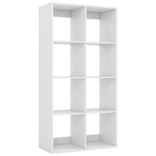 Biblioteca moderna - HELLOSHOP26 - 69,5 x 33 x 137 cm - 8 cubos de armazenamento - Madeira branca - Design elegante