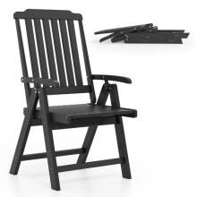Sedia da giardino - HELLOSHOP26 - Pieghevole - Comfort ergonomico - Design elegante - Nero